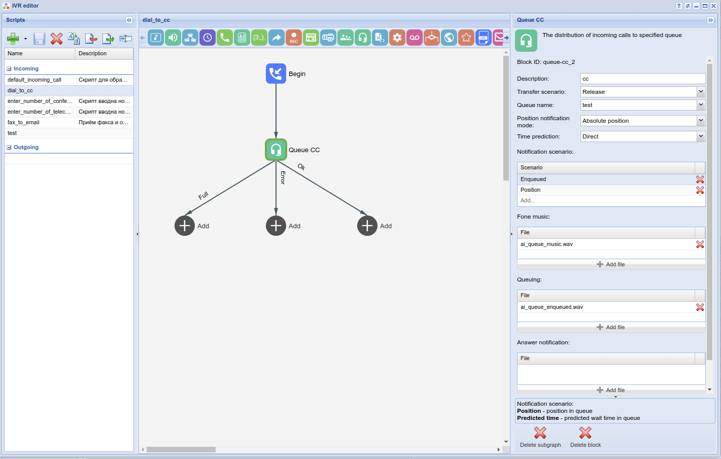 IVR editor